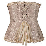 Корсет атласний бежевий на шнурівці, корсет жіночий жакардовий, фото 2
