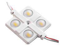 Светодиодный модуль с линзой SMD2835 4 LED 12В 1.43Вт IP65 6500К холодный белый