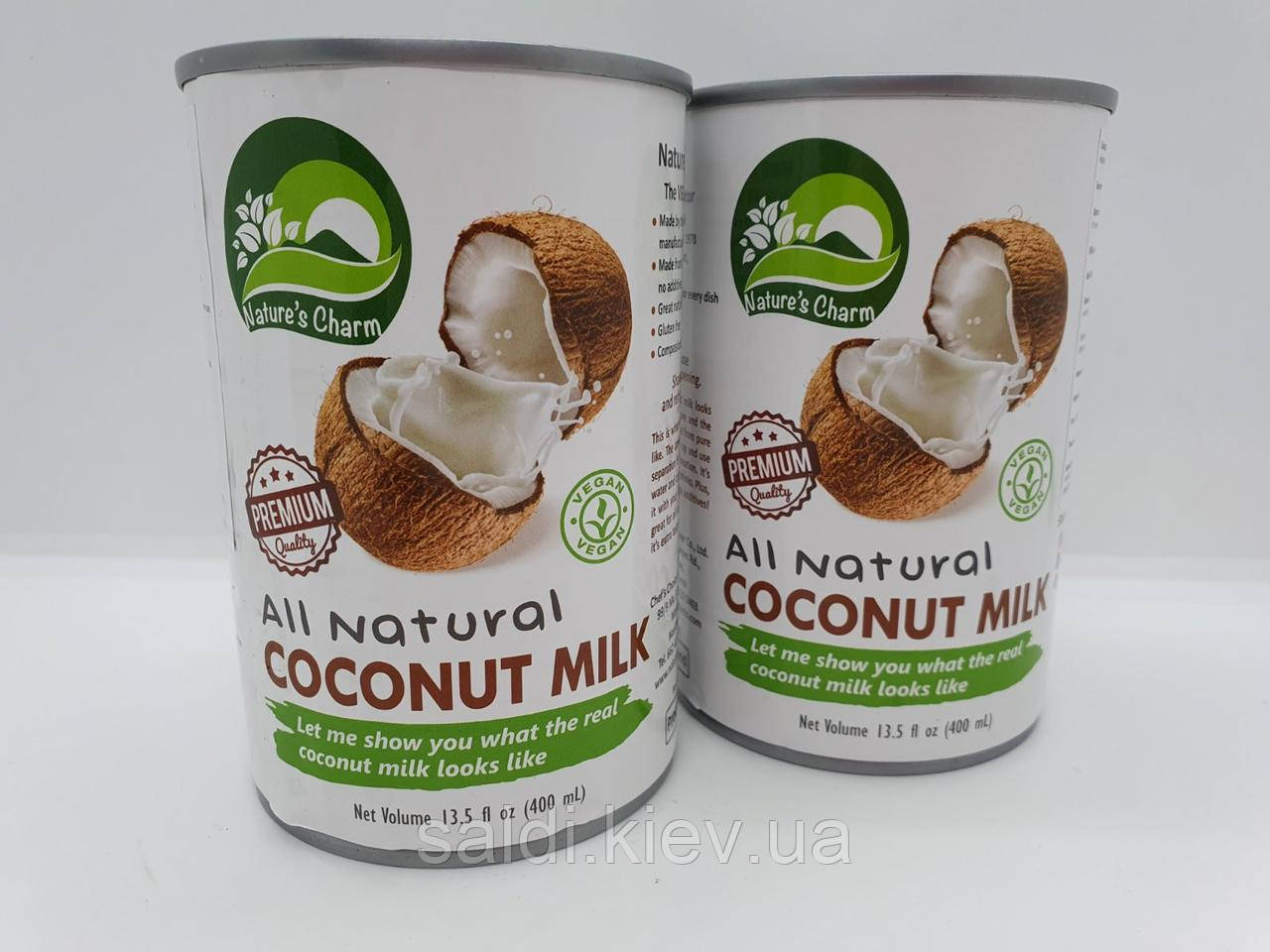 Натуральне кокосове молоко без цукру Natures Charm 400 мл