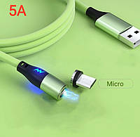 Кабель для телефона с быстрой зарядкой и синхронизацией магнитный USB PZOZ Silicone с коннектором: Micro-USB.