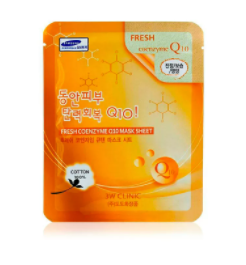 Тканинна маска для обличчя з коензимом Q10 3W Clinic Fresh Coenzyme Q10 Mask Sheet