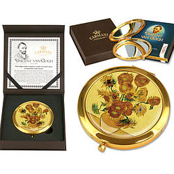 Дзеркало кишенькове косметичне Carmani Ван Гога Соняшники,d-7