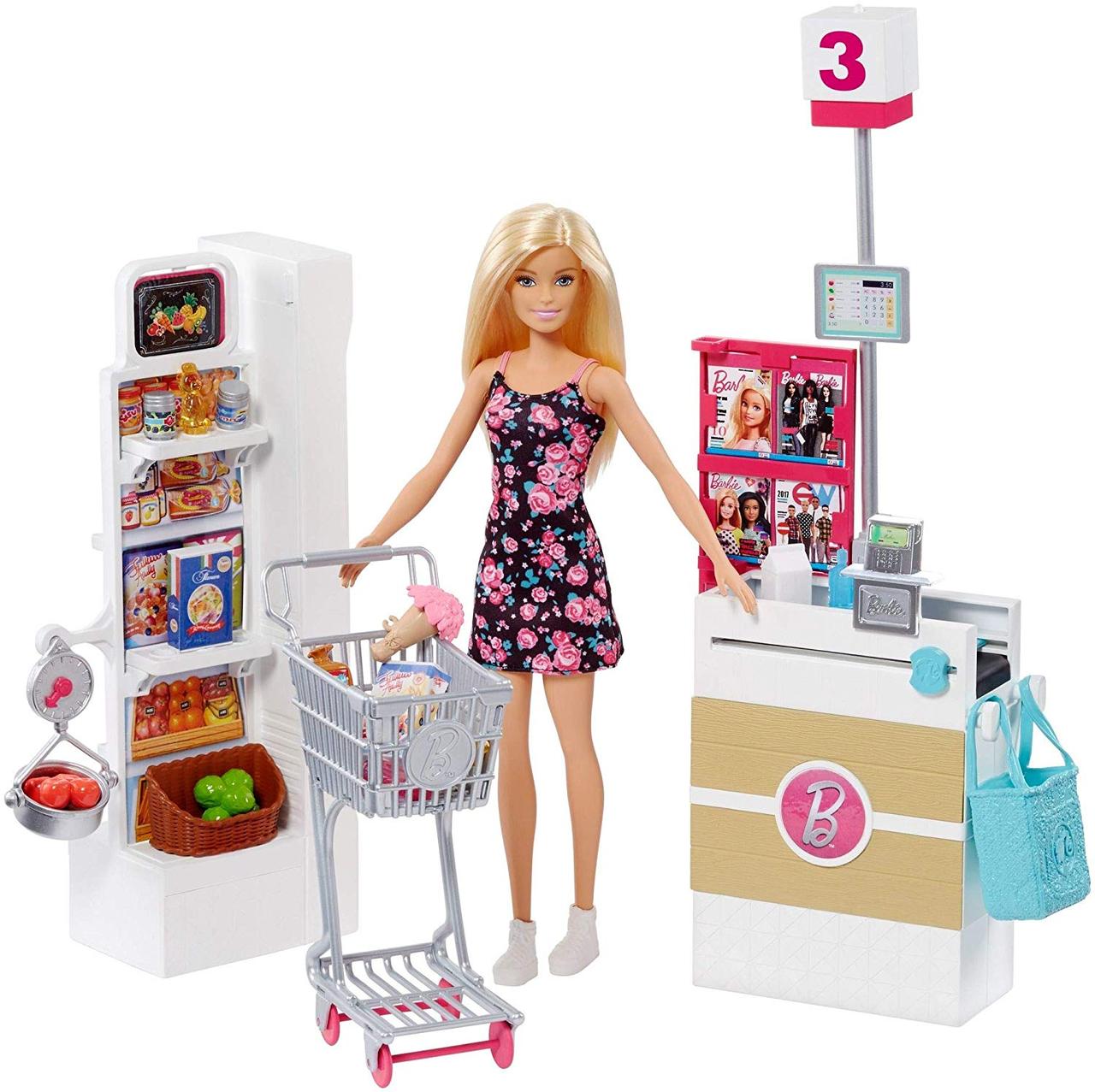 Барбі в супермаркеті Оригінал Barbie Supermarket Set, Blonde (FRP01) (887961632309)