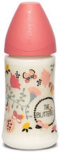 Пляшечка, 270 мл, 3-позиційна соска, "Крилаті історії"/рожева