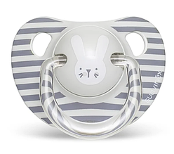 Пустушка анатомічна, 6-18 місяців, "Hygge:Затишні історії"/сірий зайчик