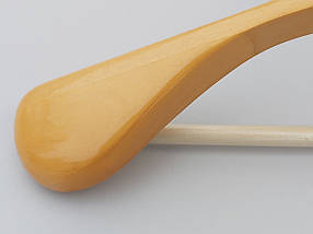 Плічка вішалки дерев'яні світлі широкі з антискользяшей поперечиною, довжина 45 см, фото 3