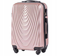 Дорожный женский пластиковый чемодан S на колесах wings 304 rose gold чемодан розовое золото ручная кладь