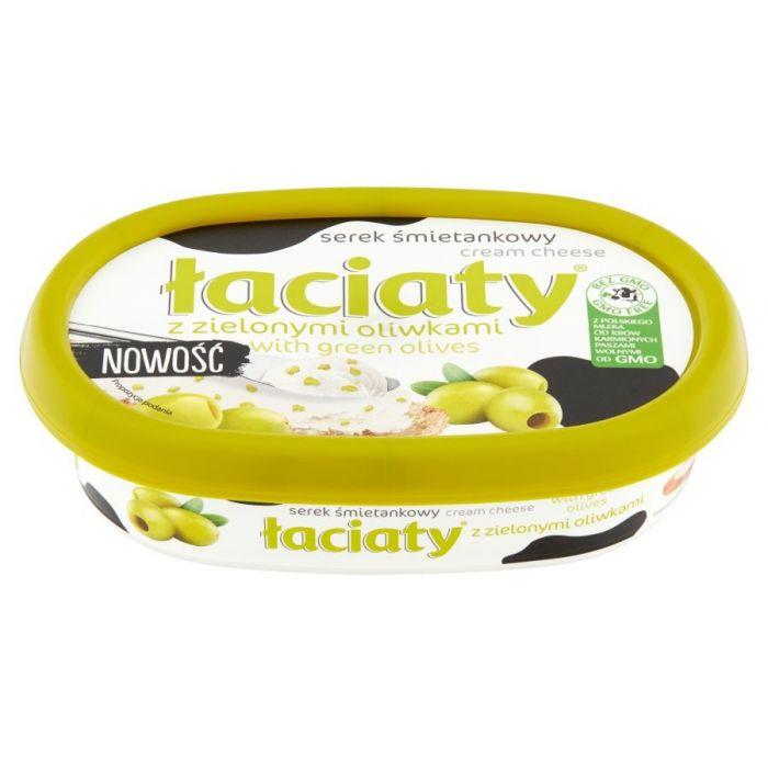 Крем-сир вершковий Laciaty зі смаком зелених оливок, 135 г, фото 1