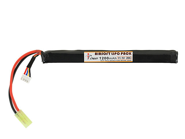Акумулятор Li-Po 1200mAh 11,1V 20C під кришку дульної коробки АК IPower для страйкбола