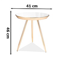 Круглые журнальные столики Signal Bora C 42х46 см с зеркальной столешницей с золотом для гостиной модерн