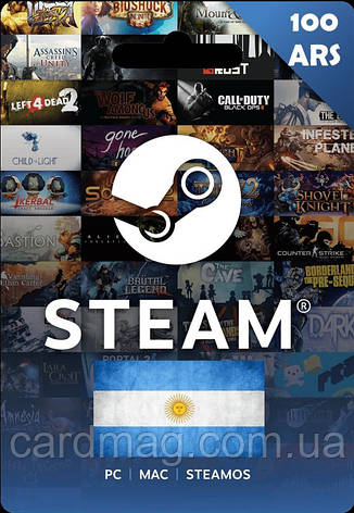 Подарункова карта Steam Gift Card на суму 100 ARS (ARGENTINA), фото 1