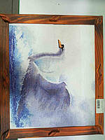 Б/У Картина часткова вишивка Лебідь 34х28,5 см