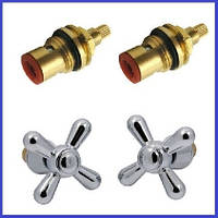 Ручки з кран-буксами напівобертовими 90 градусів на кераміці EUROPRODUCT Dominox пара 2 шт.