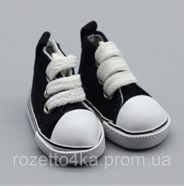 Кеды для пальчиковых скейтбордов или самокатов, фингер обувь кроссовки черные 3,5 см - фото 1 - id-p1323975398