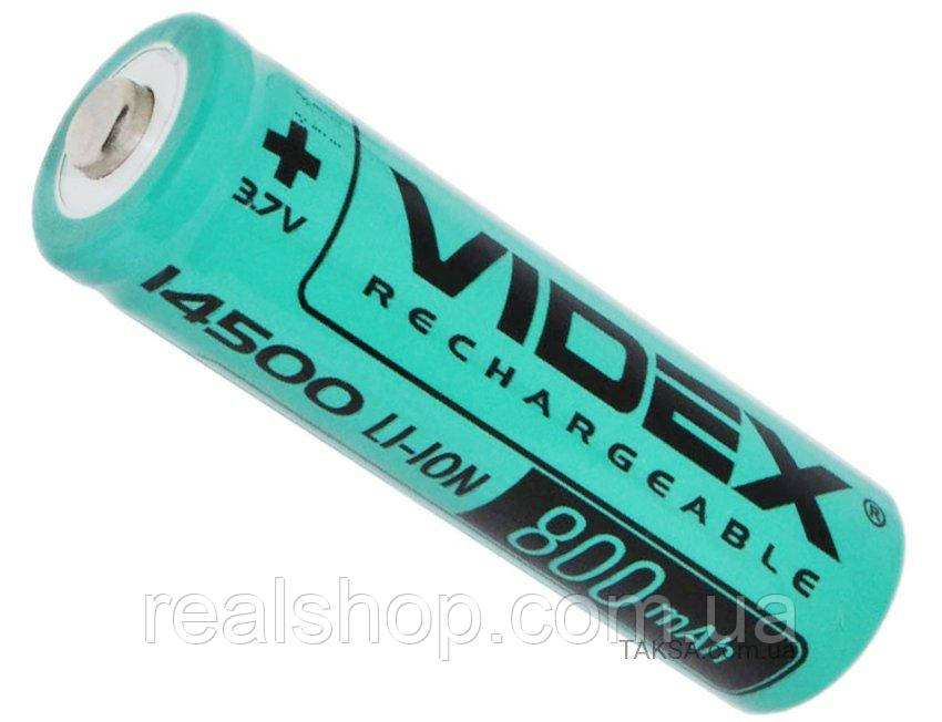 Акумулятор 14500 VIDEX 800 mAh 3.7v Li-ion без захисту