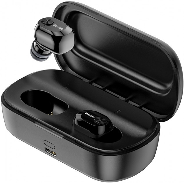 Бездротові навушники з мікрофоном bluetooth навушники в кейсі BASEUS Bluetooth Encok W01 Чорний, фото 1