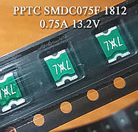 PPTC SMDC075F 1812 (SMD1812P075TF) 0.75А 13.2V предохранитель самовосстанавливающийся SMD