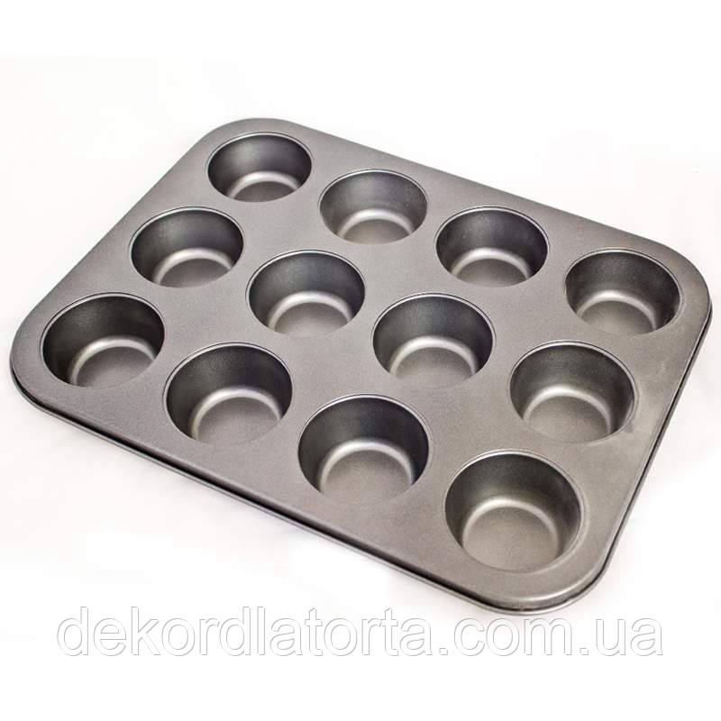 Форма для випікання кексів 12 шт тефлон