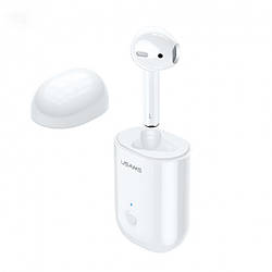 Bluetooth-гарнітура для телефону блютус навушник в кейсі USAMS US-LB001 Білий