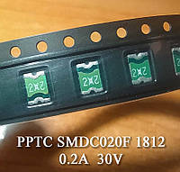 PPTC SMDC020F 1812 (SMD1812P020TF) 0.2А 30V предохранитель самовосстанавливающийся SMD