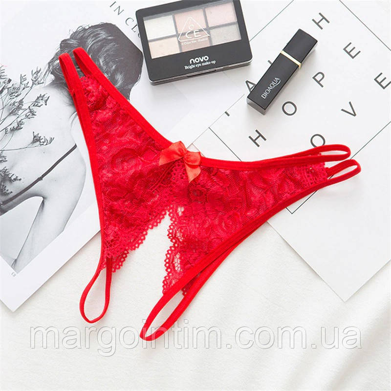 Жіночі трусики з відкритою промежиною 44 - 46 р   Нижня білизна Еротичні жіночі трусики, фото 1