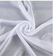 Тканина Шифон на метраж, Білий (ш 150 см) для пошиття платтів, спідниць, прикрашання весільних залів, оздоблення,