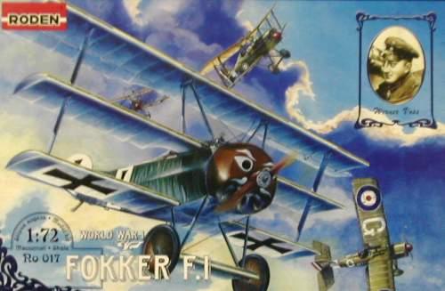 Пластикова модель 1/72 Roden 017 Німецький винищувач триплан Fokker F.I, фото 1