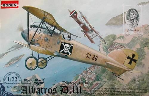 Пластикова модель 1/72 Roden 022 Німецький винищувач Albatros D.III Oeffag s.53, фото 1