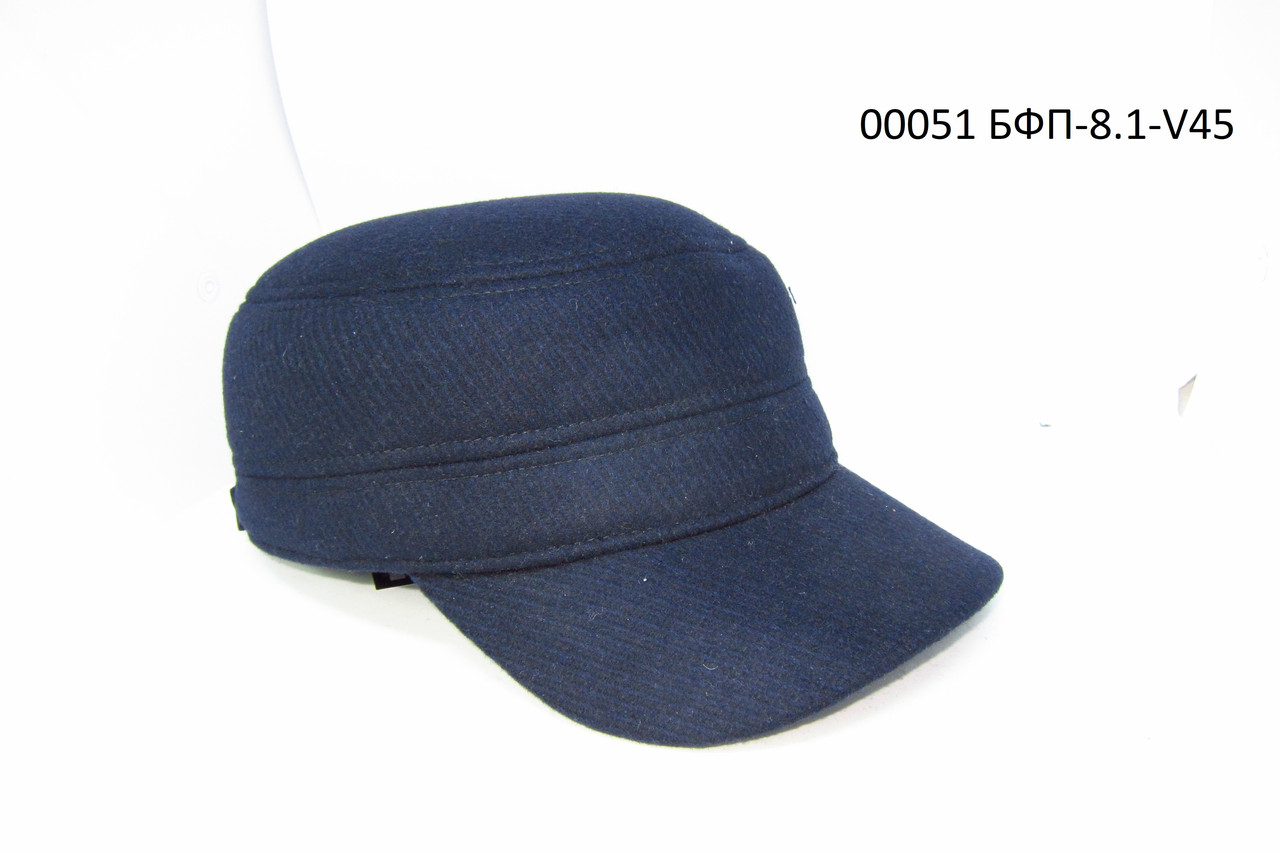 Кепка немка осінь-зима на флісі з вухами синя DaVaNi 00051, фото 1