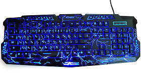 Ігрова клавіатура дротова з підсвічуванням (блискавками) Atlanfa AT-M200L - MegaLavka