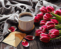 Картина по номерам Тюльпаны к кофе, 40х50 Brushme (GX36492)