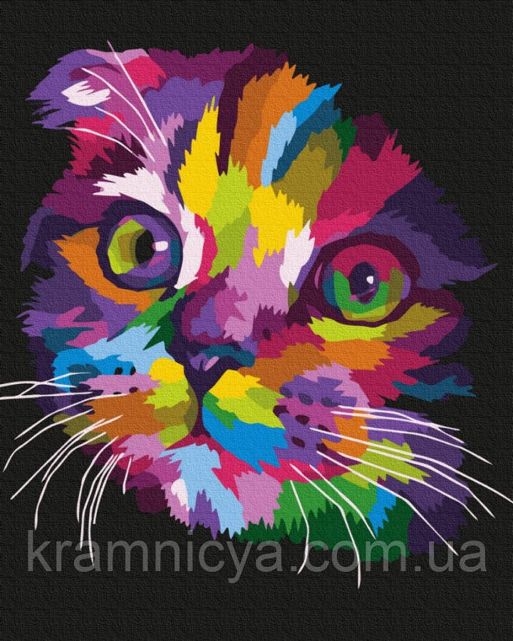 Картина за номерами Райдужний кошеня, 40х50 Brushme (GX35799)