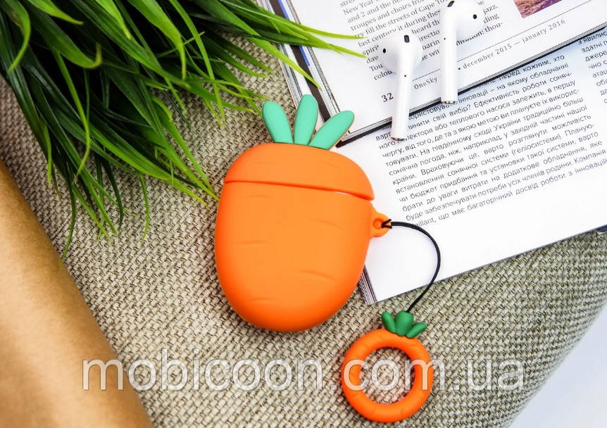 Чохол футляр для навушників Airpods Case Emoji Series Морквина, фото 1