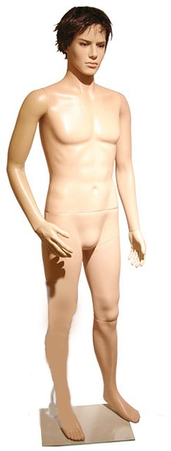 Mark-2skin Манекен мужской телесный пластиковый с париком - фото 1 - id-p16032131