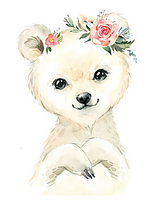 Алмазная вышивка, полная выкладка " Медвежонок на белом фоне", 20 x 30 см. Квадратные стразы