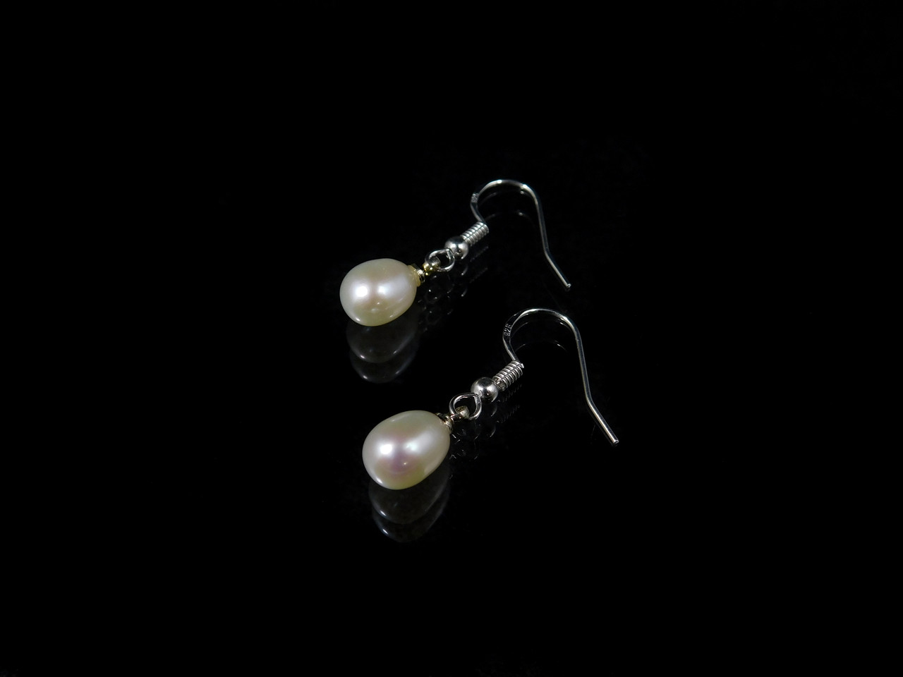 Сережки Перлини гачок + срібло, Вишукані сережки з натурального каменю, красиві прикраси