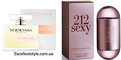 SWEET GIRL Yodeyma Eau de Parfum 100 мл (= аналог Carolina Herrera 212 Sexy).