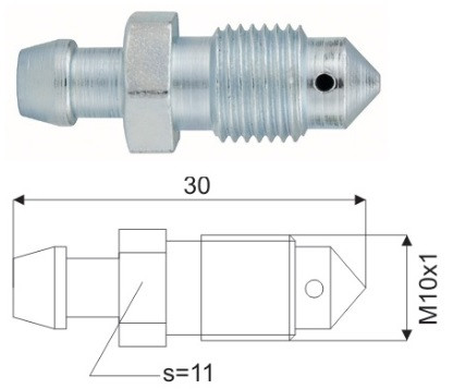 Штуцер гальмівний M10x1 Ауді Audi Фольксваген Пассат Volkswagen Passat Шкода Супер Бі Skoda QUICK BRAKE