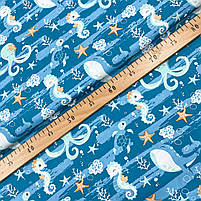 Польська бязь "Морський світ на бірюзовому тлі", фото 3