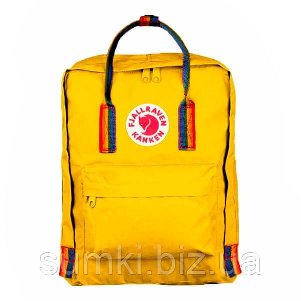 Рюкзаки kanken fjallraven оригінал сумка канкен Веселка портфель ранець Rainbow з райдужними ручками, фото 1