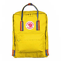 Рюкзак kanken fjallraven оригинал сумка канкен Радуга портфель ранец Rainbow желтый с радужными ручками яркий
