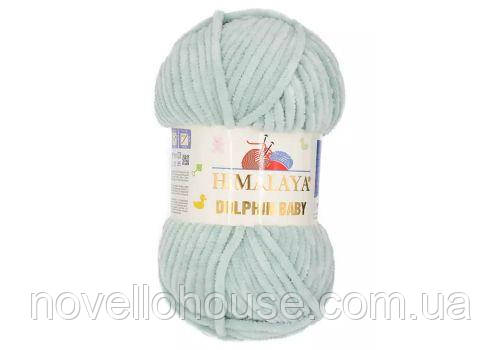 Himalaya DOLPHIN BABY (Гімалаї Долфін Бейбі) № 80347 сіра м'ята (Пряжа велюр(плюшева), нитки для в'язання)