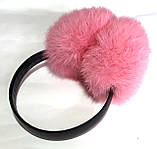 Навушники з натурального хутра, рожевий, фото 2