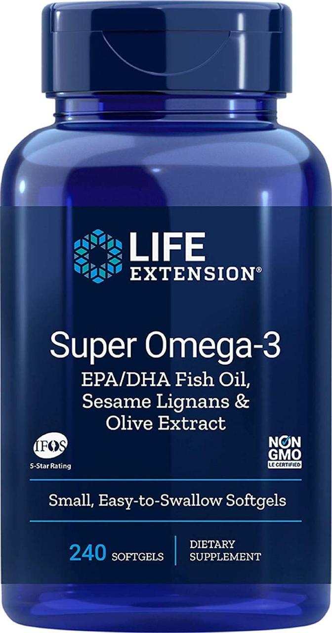 Life Extension Super Omega-3 240 гелевих капсул, фото 1