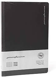 Блокнот з кам'яного паперу Pininfarina Notebook Stone Paper, обкладинка чорна, формат А5, 128 аркушів в лінію