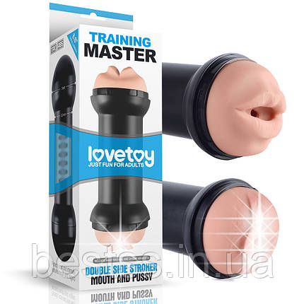 Двосторонній мастурбатор ротик + вагіна Training Master Double Side Stroker Mouth and Pussy, фото 1