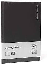 Блокнот з кам'яного паперу Pininfarina Notebook Stone Paper, обкладинка чорна, формат А5, 128 аркушів чисті аркуші