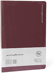 Блокнот з кам'яного паперу Pininfarina Notebook Stone Paper, обкладинка бордова, формат А5, 128 аркушів в лінію