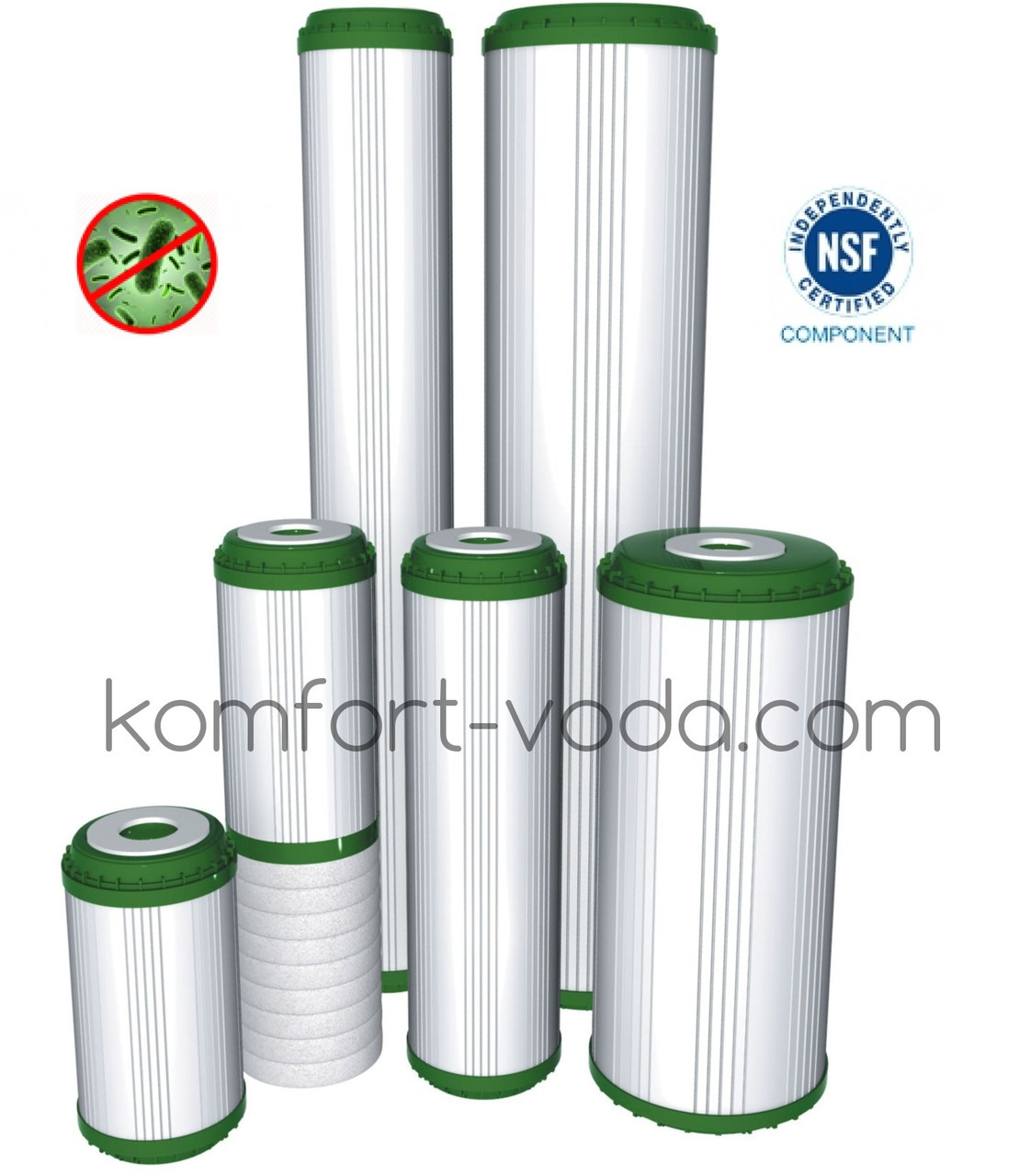 Картридж с KDF и кокосовым углем Aquafilter FCCBKDF-L, 20"
