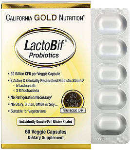 California Gold Nutrition LactoBif Probiotics 30 Billion CFU 60 капсул